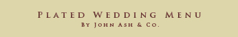 wedding menus